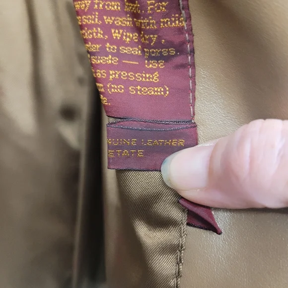 Etienne Aigner leather jacket tan 6P - Picture 5 of 5